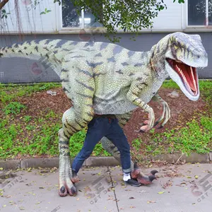 Disfraz de dinosaurio Visible Cetdino Animatronic para parques, juego de atracción, traje de dinosaurio con piernas desnudas