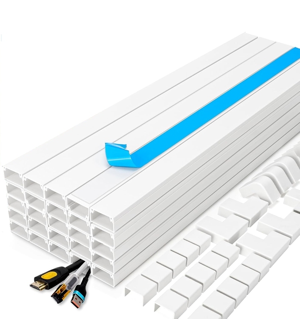 Cord Hider Kit, Paintable Cable Raceway, Cord Covers for Wires on Wall, Cord Hider for Wall Mount Tv, Tv Cable Hider Wall Kit