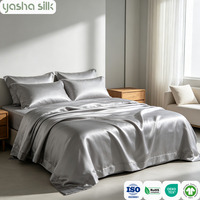 Parure de lit de luxe en soie de mûrier, douce pour la peau, toutes saisons, anti-âge, sans garnissage, pour hôtel et maison, 100% soie, drap-housse