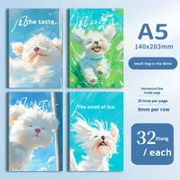 Carnet A5 à couverture rigide motif dessin animé mignon, Journal rétro cousu pour étudiants, Papeterie en gros pour prix