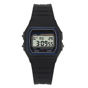 Wholesale classic charms boys alarm relogio masculino black color fashion men sport digital watches