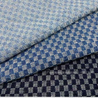 Tissu denim brut jacquard lavé à texture tissée, teint uni, pour pantalons, jeans, vestes, combinaisons, sacs, chaussures, chapeaux