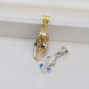 Pendentif en argent S925 fait main avec perle baroque, accessoire vide pour femme, support, composants de bijoux en perle extraterrestre 1429 - Product Image 1