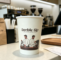 Ensemble de gobelets en papier jetables à double paroi, écologiques, de qualité alimentaire, créatifs et déchirables, avec couvercle, pour café, lait, thé chaud, à emporter, usage commercial