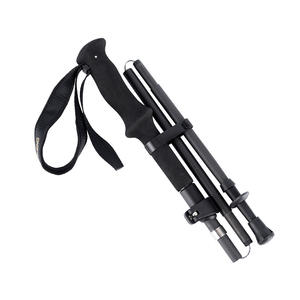 Bastones de Trekking Telescópicos de Fibra de Carbono, 4 Secciones, Ligeros, Portátiles, Antideslizantes, para Senderismo y Caminatas, Color Negro - Product Image 1