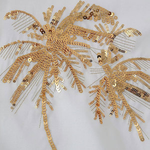 OEM Customized Women's Blouses <strong>White</strong> Long Sleeve Turn-down Collar Shirts With Golden <strong>Sequin</strong> Palm Button Down Casual <strong>Tops</strong> - Product Image 3