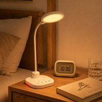 Nueva Lámpara LED Táctil de Oficina Portátil con 5 Colores de Temperatura, Lámpara de Escritorio Regulable con Cargador USB, Luz de Lectura