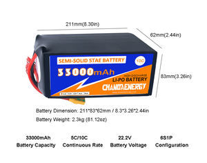 CHANDA 6S 22.2VLipo 배터리 세미 솔리드 스테이트 5C/10C FPV 드론 배터리 29500/30000/33000/36000/39000 시리즈 리튬 이온 팩 - Product Image 4