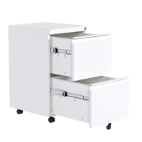 Meuble de Rangement Mobile en Métal pour Bureau, Armoire à 2 Tiroirs, Meuble de Rangement sur Pied en Acier US, Format A4, Verrouillage par Clé, Durable, pour Atelier et Bureau, Design Moderne