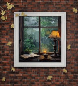 SONGWOOART Kit Pittura con Numeri per Principianti Adulti, Tema Pioggia e Caffè, Regalo per Decorazione Murale - Product Image 2