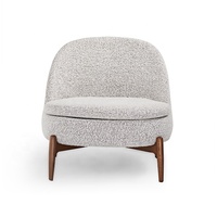 Fauteuil de salon moderne et minimaliste en tissu avec pieds en bois de frêne pour la maison, la villa ou l'hôtel