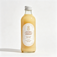 Haoxuan Fabrikası Hindistan Cevizi Ananas İçeceği Şişe Etiketleri Su Geçirmez Kendinden Yapışkanlı İçecek Etiketleri Özel Yapım