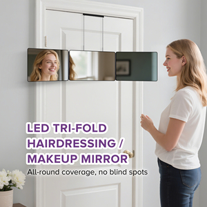 Ba Cách Gấp tự cắt tóc Gương trang điểm Tri gấp gương với móc điều chỉnh - Product Image 6