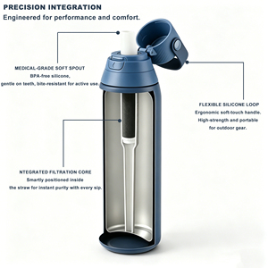 <span class=keywords><strong>Bouteille</strong></span> d'eau <span class=keywords><strong>filtrante</strong></span> en acier inoxydable 304 de haute qualité avec filtre intégré pour un goût pur, vente en gros, <span class=keywords><strong>bouteille</strong></span> de sport 18oz 24oz - Product Image 2