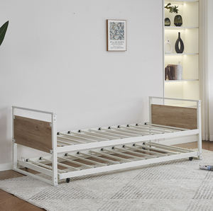 <span class=keywords><strong>Lit</strong></span> de jour moderne en MDF noyer de haute qualité avec gigogne en métal canapé-<span class=keywords><strong>lit</strong></span> extra spacieux pour hôtel appartement ou ferme - Product Image 2