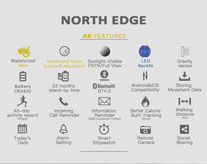 Montre pour homme JK-<span class=keywords><strong>SH</strong></span>-001, résistante à l'eau 100 m, montre de sport NORTH EDGE, montre numérique à LED, chronomètres pour homme, pour iOS et Android - Product Image 6