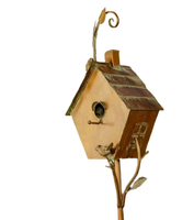 Cage de perroquet en métal à motif solide forme personnalisable finition marron maison d'oiseaux pour la maison jardin fermeture à bouton pression
