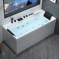 Baignoire autoportante moderne en acrylique pour adultes (1,4-1,7 m) avec chauffage à température constante et fonctions de massage, idéale pour salle de bain et hôtel