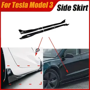 Suitable for Model3 Side <b>Skirt</b> <b>Split</b> FAST Style Car Side Beam <b>Skirt</b> Lower Body Kits Tuning External Decoration - Product Image 1