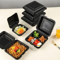 Boîte à hamburger de qualité alimentaire, compatible micro-ondes, conteneur à clapet MFPP, boîte à emporter jetable pour restaurant de restauration rapide