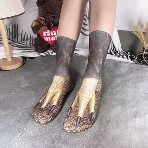 Transfert de <span class=keywords><strong>chaleur</strong></span> dessin animé 3D Animal patte forme drôle chaussettes créatif pied pieds chat <span class=keywords><strong>chien</strong></span> pattes Halloween fête stéréoscopique chaussettes - Product Image 5