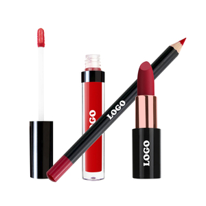 Kit <span class=keywords><strong>Lipstick</strong></span> Lip Gloss Matte 3 dalam 1 tahan air Label pribadi <span class=keywords><strong>set</strong></span> hadiah Lip Gloss Matte tahan lama OEM ODM - Product Image 4