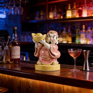 รูปปั้นเทพเจ้าแห่งความมั่งคั่งตลกๆ ทำจากทองสัมฤทธิ์ ถือแท่งทองคำ ของตกแต่งมงคลสำหรับห้องนั่งเล่น ร้านค้า หรือสำนักงาน - Product Image 3