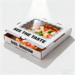 Boîte à pizza en carton ondulé blanc avec logo personnalisé pour pizza, design personnalisé Enten - Product Image 2