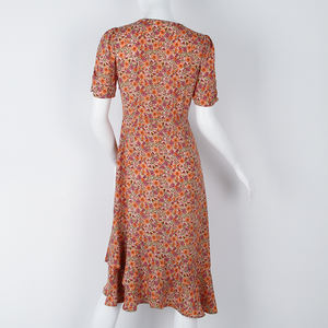 2021 la ropa de primavera moda de verano boho dama de las mujeres floral de manga corta rojo elegante vestidos casuales - Product Image 4