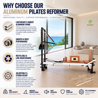 Nouvelle Arrivée 2026 – Reformer Pilates Portable en Aluminium Certifié CE avec Demi-Tourneuse pour Usage Professionnel en Studio