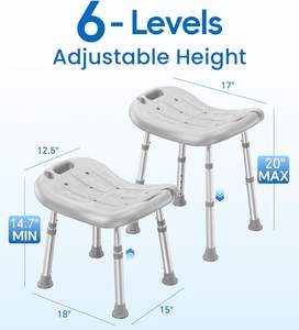 Gezondheid Comfortabele Douche En Badstoel Voor Ouderen En Senioren Veiligheid, Verstelbare Hoogte, Institutionele Kwaliteit - Product Image 3