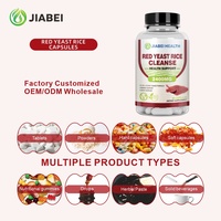 Capsules de levure de riz rouge personnalisées en usine de Jiabei OEM/ODM pour adultes extraits d'herbes de soutien énergétique et musculaire