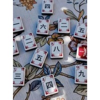Set Mahjong Amerika Lipat Mewah 160 Ubin Ramah Lingkungan Termasuk Aksesoris Mahjong Gratis untuk Permainan Meja.
