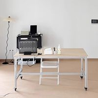 Table de travail en profilé aluminium pour marine - Plan de travail mobile, design de bureau créatif, bureau informatique