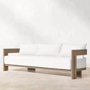 Ensemble <span class=keywords><strong>de</strong></span> salon <span class=keywords><strong>de</strong></span> <span class=keywords><strong>jardin</strong></span> <span class=keywords><strong>en</strong></span> teck moderne et luxueux, 4 pièces, imperméable, <span class=keywords><strong>en</strong></span> bois massif, pour balcon et villa - Product Image 4