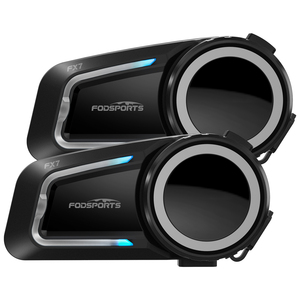 2 Piezas Fodsports FX7 2000M Intercomunicador Inalámbrico Bluetooth para Casco de Motocicleta para 10 Motociclistas, con Función de Compartir Música, Intercomunicador de Alta Calidad - Product Image 1