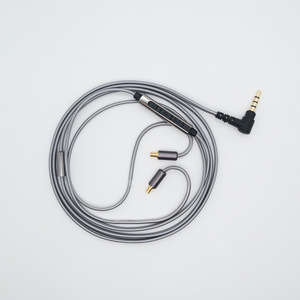 Oxygen-Free Copper Silver-Gray Headphone <b>Cable</b> With <b>Microphone</b> 1.2M MMCX For IE900 IE500PRO Replacement - Product Image 2