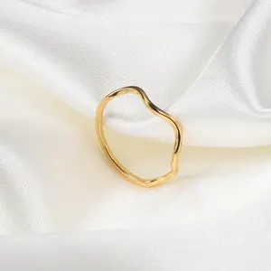 Stainless steel wavy ring geometric irregular abstract heteromorphism ring