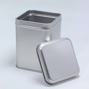 Customized Design Recyclable square Airtight Tea Tin Canister Food Grade Printing <b>Packing</b> <b>Box</b> Empty sealed Green Metal Plywood - Product Image 2