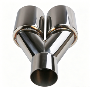 Tubi di Scarico AsiaLink per Auto, in Acciaio Inox Lucidato a Specchio, Spessore 1,2mm, Sostituzione a Forma di Y con Doppia Uscita - Product Image 3