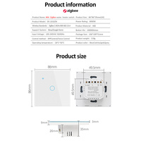 Interrupteur tactile intelligent pour chauffe-eau OCY Tuya Zigbee, 40A, 8000W de charge maximale, compatible Alexa et Google Home, télécommande