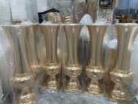 Pièce maîtresse de mariage vase en or pour décoration de table
