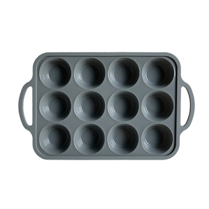 Padella per Muffin in <span class=keywords><strong>Silicone</strong></span> fatta a mano da 12 pezzi rettangolare stampo per torta <span class=keywords><strong>teglia</strong></span> con acciaio avvolto per cottura transfrontaliera - Product Image 1