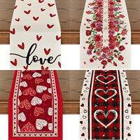 Chemin de table transfrontalier grec, motif explosions nordiques, Saint-Valentin, en polyester tissé imprimé, personnalisable, écologique et durable, pour la maison