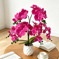 Lot de 36 petites orchidées Phalaenopsis artificielles, ornement bonsaï fait main, décoration pour hôtels et mariages, verdure en plastique