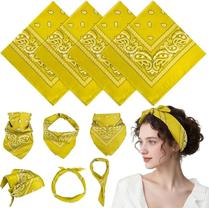 Paisley Bandana Novelty <b>Headband</b> Square Scarf Cowboy Bandanas for Halloween Party Costume - Product Image 1