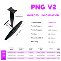 Axis Hydrofoil PNG V2 1200 Pumping Wingfoil Surf SUP Bahan Karbon/Aluminium Untuk Penggunaan di Laut, Olahraga Air, Berselancar