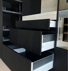 Armoire de rangement multifonctionnelle noire moderne avec distributeur intégré et four de luxe pour l'intérieur de la maison - Product Image 3