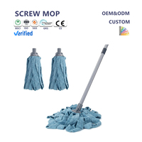 Serpillère en coton synthétique super absorbante pour usage domestique avec manche en aluminium remplaçable