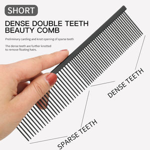 Fabbrica all'ingrosso Logo personalizzato nero in acciaio inossidabile pettine per peli di gatto pettine per animali domestici - Product Image 3